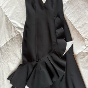 Bardot Black Asymmetrical Ruffle Dress